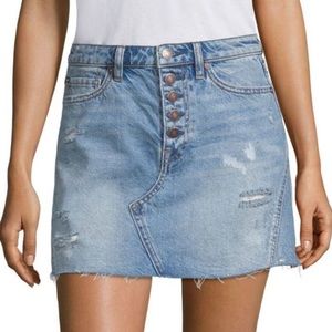 Free People A - Line Denim Skirt